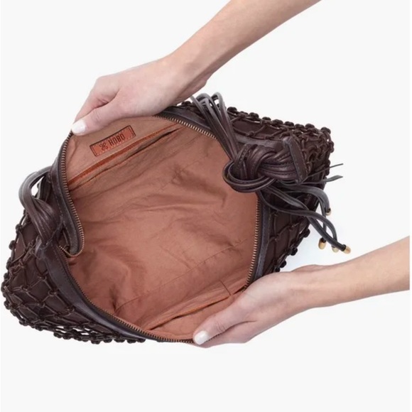 HOBO Kira Chocolate Woven Shoulder Bag - Picture 6 of 12